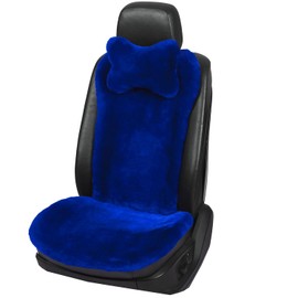 MLOVESIE Genuine Sheepskin Car Seat Cushion Australian Natural Wool Auto Seat Cover Soft Fur Pad Comfort Warm Winter Office Chair Wheelchair Universal Fit