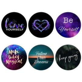 Vernigh (6 Pack Collapsible Cell Phone Grip for Smartphones,Mobile Expanding Cellphone Holder Kicktand for Phone - Be Yourself Heart Quote