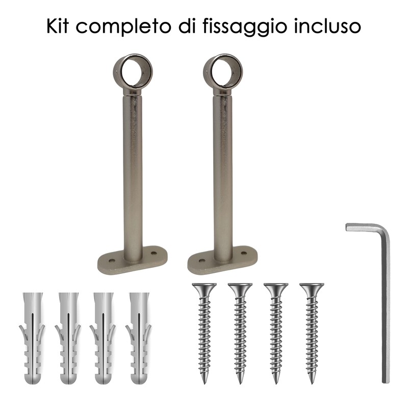 GIRASOLE HOME® Adjustable Long Curtain Pole Bracket, 2 Pack Heavy