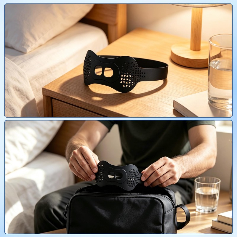 Glowvibe Chin Strap for Snoring, Adjustable Sleep Chin Support for