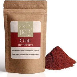 JKR Spices Chilli Powder Made from Ground Chilli - Chillis Mild Spicy | Real Ground Chili Pods - Fine Powder from Dried Chili Pods | Ideal for Cooking and Seasoning - 500 g