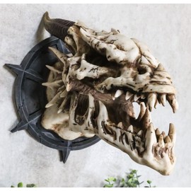 Ebros Gift Large Chained Horned Dragon Skull Wall Trophy Decor Saint George Slain Dragon Fantasy Wall Plaque