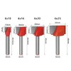 WSOOX 6mm Shank Bottom Cleaning Router Bit Set, 4-piece Slotting