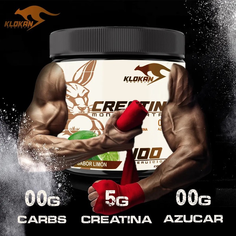 Creatina Monohidratada Suplemento 500gr Klokan 100 Servicios