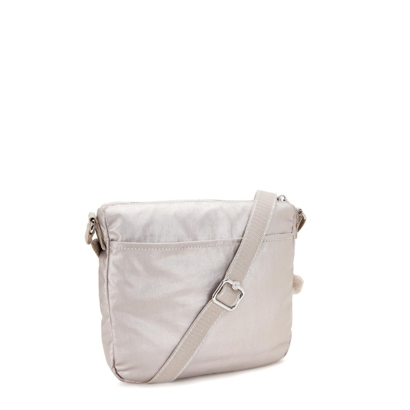 Kipling Sebastian Small Crossbody, Metallic Glow (Silver)