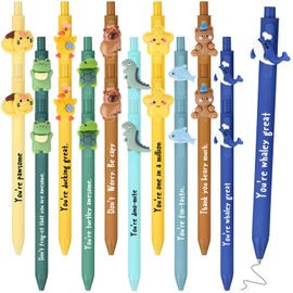 TecUnite 100 Pcs Inspirational Ballpoint Pens Bulk Motivational Funny Animal Pens Back to School Gift Students Teacher Cute Positive Affirmation Appreciation Gifts for Coworker Employees Staff