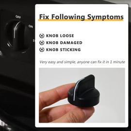 GYOFFULL 9871800 Trash Compactor Knob Black Rotary Switch Black Replaces WP9871800 AH405411 9871127 PS405411