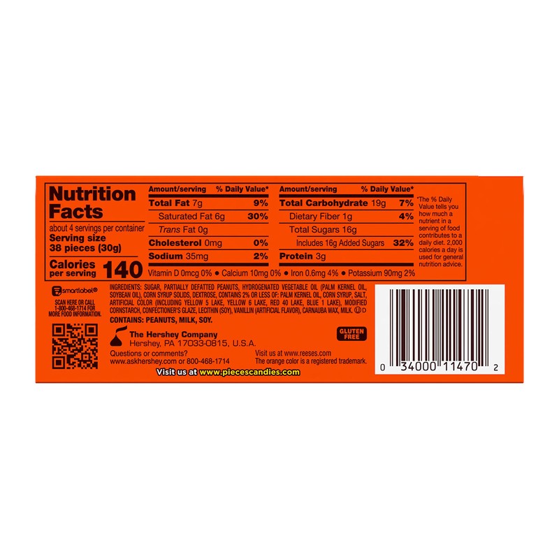 REESE'S PIECES Peanut Butter in a Crunchy Shell, Candy Boxes,