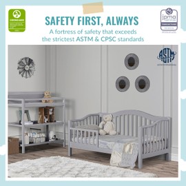 Dream On Me Austin Toddler Day Bed in Pebble Grey, Greenguard Gold Certified