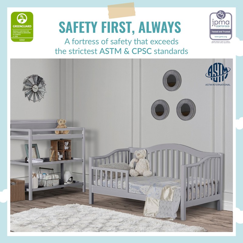 Dream On Me Austin Toddler Day Bed in Pebble Grey,