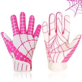 GIAMZONP Youth Football Gloves, Sticky Football Receiver Glove for Kids, Super Grip for Enhanced Catch Control, Great Gift for Boys & Girls