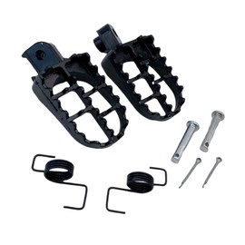Lunali Motorcycle Aluminum Wide Step Racing Pegs Foot Pegs Left and Right Set Universal TTR90 PW50 PW80 TW200 TW225 (Black)
