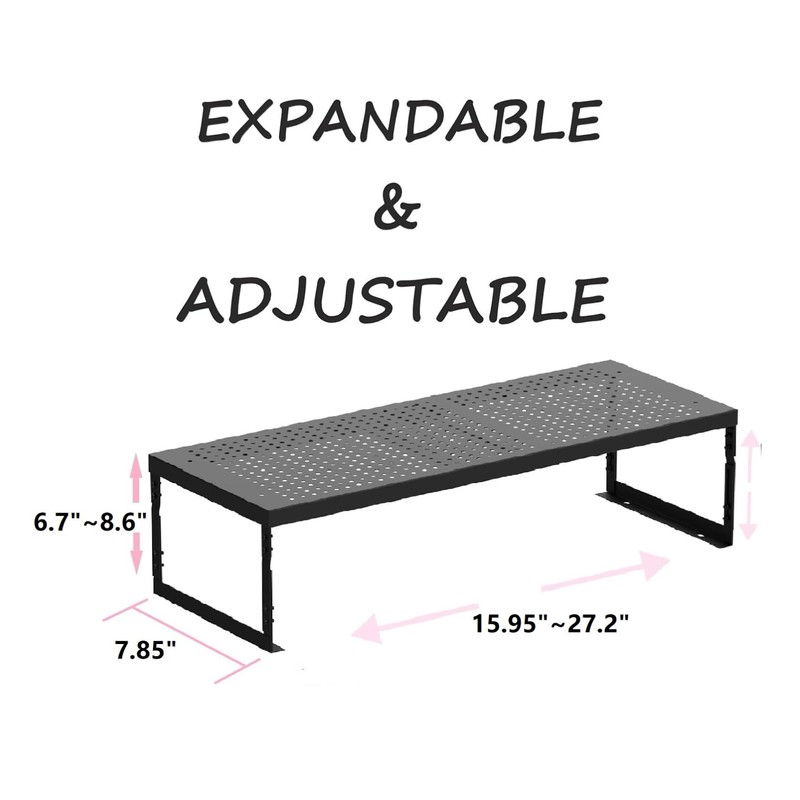 Asiingkel Stackable Expandable Metal Shelf Organizer - Adjustable Wire Storage
