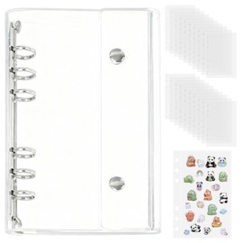 Charming Club Compatible with M5/A7/A6 Transparent Plastic Seal Book Binder 6 Holes, Length x Width 7.7 x 5.7 inches (19.5 x 14.5 cm), Includes 20 Refills for Seal, Trekkki, Storage, Push Up, Simple