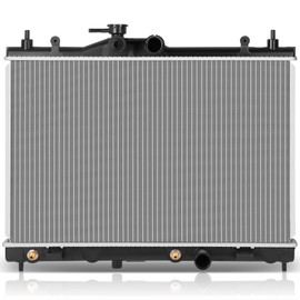 SCITOO Engine Coolant Aluminum Radiator Assembly for 2009-2011 for Nissan for Versa 1.6L 2007-2012 for Nissan for Versa 1.8L; Replace: 2981