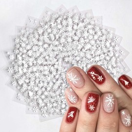 30 Sheets Snowflake Nail Stickers for Women & Girls,Christmas Nail Art Sticker White Snowflake Reindeer Nail Decals,Winter Stickers for Nails 3D Self-Adhesive Nail Art Supplies,DIY Manicure Decor