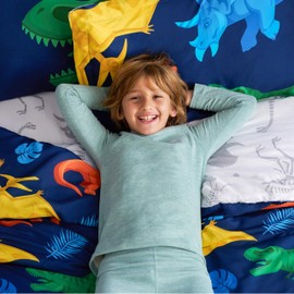 Joiedomi Kid Twin Comforter Set 5 Piece Dinosaur Bedding Set for Boys Girls Super Soft Microfiber Bed in a Bag with Comforter Sheets Pillowcase Sham