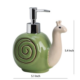 Colias Wing Ceramic Retro Snail Shape Soap Dispenser with Plastic Pump, Refillable Lotion Soap Bottle, Lotion Bottle, Hand Soap Dispenser, Home Decoration