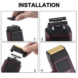 Afeitadora profesional de la serie 5 estrellas, repuesto de lámina dorada y barra de corte, afeitado súper cercano para barberos y estilistas profesionales, compatible con la hoja de afeitar Wahl 7043 (paquete de 2)