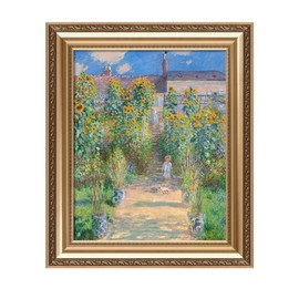 IPIC - The Artist's Garden at Vetheuil by Monet, Giclee Prints Match with Classical Gold Frame, Monet Wall Art for Home Decor, Total Size w/Frame: 22" W x26 H
