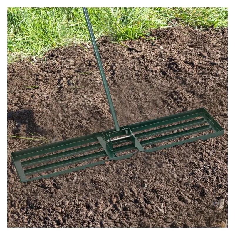 Heavy Duty 46 Inch Lawn Leveling Rake Steel Tines Garden