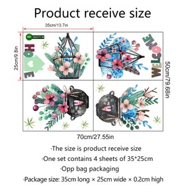 Bathroom Wall Stickers Plants Flower - Potted Plant Wall Mural Removable Stickers for Bedroom Office Home Walls Decoration 1523