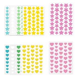 MUNSKT Anti-Akne-Hydrokolloid-Pflaster, 10 Packungen (380 Platten insgesamt), 5 Packungen in Sternform & 5 Packungen in runder Form, schnelle Wirkung, für Gesicht und Körper