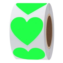 Hylabelest Coloured Dot Heart Stickers 1.5 Inch Love Shape Valentine's Day Gift Labels (Red)