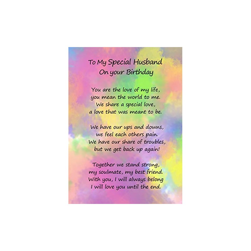 Romantic Birthday Verse Poem Card (Special Husband)