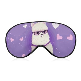 Love Alpaca Purple Sleep Mask Soft Comfortable Eye Mask with Adjustable Strap Eye Cover Eye Shade for Men Women Work Travel