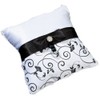 Lillian Rose Ring Pillow, 8-Inch, Black and White