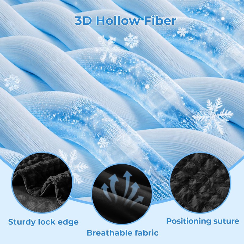 bedsmile Seersucker Cooling Comforter King Size, Q-Max 0.45 Reversible Cooling
