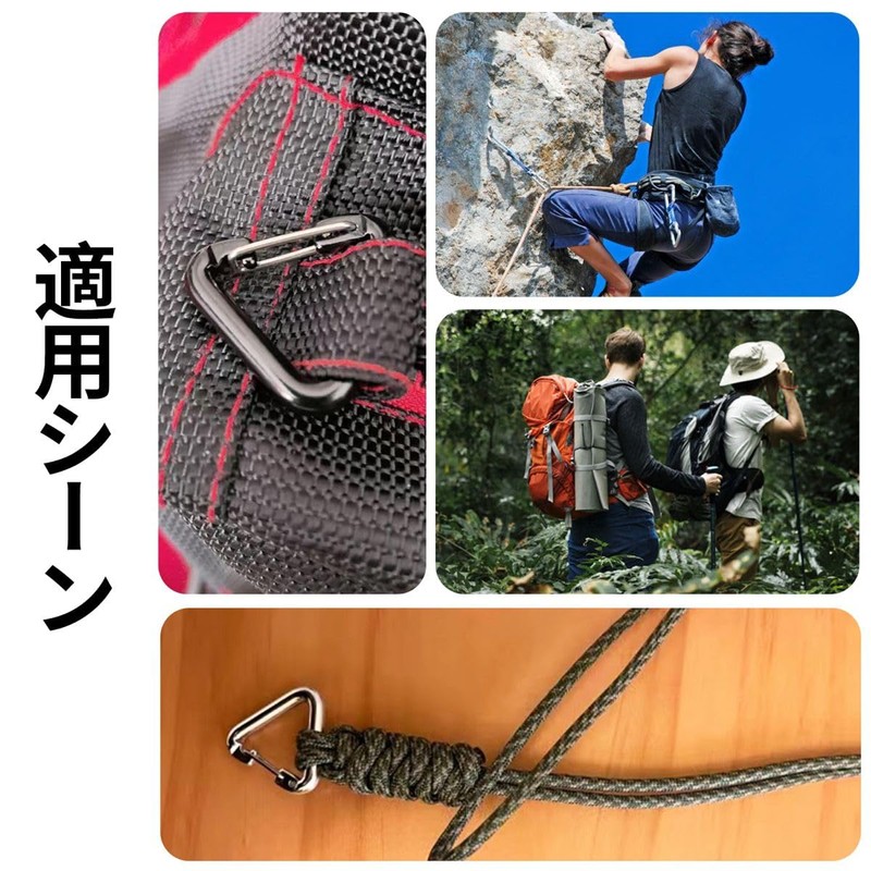 winova Triangle Carabiner Stainless Steel with Key Ring, Lightweight and