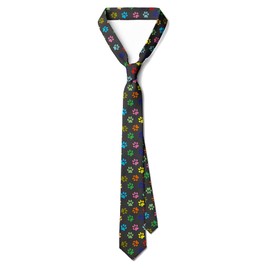 JUDIAN Men's Neckties Tie Fashion Tie Print,Novelty Neck Ties for Every Outfit, Animal Paw Print, standard size