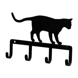 Village Wrought Iron Wrought Iron Cat at Play - Key Holder 7.75" (Made in USA)