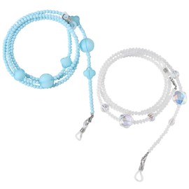 RACIOCK Eye Glasses Holders Around Neck Eyeglass Chains for Women 2pcs Healing Crystal Beaded Glasses Sunglasses Chain Stylish Reading Glasses Chain