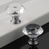 Mtsooning 2PCS Diamond Glass Knob, 30mm/1.18" Clear Shaped Crystal Pull