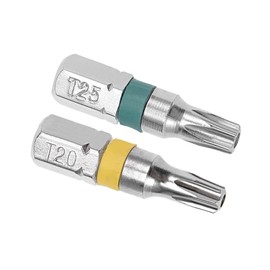 sourcing map 8pcs 25mm Long 1/4" Hex Shank T20 and T25 Security Torx High Quantity Screwdriver Bits Set S2 High Alloy Steel