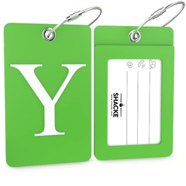 Shacke Luggage Tag Initial Fully Bendable Tag w/Stainless Steel Loop (Letter Y)