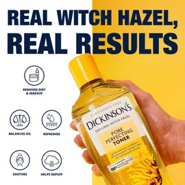 Dickinson's Original Witch Hazel Pore Perfecting Toner | 100% Natural Distilled Witch Hazel | America's #1 Toner | Refines Pores | Removes Impurities & Oil | 16 Fl Oz