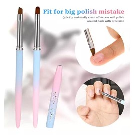 Sliverdew Nail Art Clean Up Brush, 2 Cepillos De Limpieza De