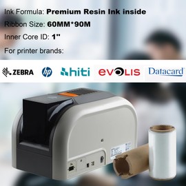 2.36’’ x 295’ UV Color Ribbon 1 Roll, Gcore Fluorescent Anti Theft Invisible Marking Ribbon 1000 Prints, 1'' Core, Compatible for HITI-CS200 HITI-CS200E, Invisible Under UV Light to Blue