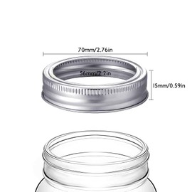 24 Pieces Regular Mouth Mason Jar Canning Bands - Reusable Replacement Metal Rings, Practical Screw Jar Bands, Leak Proof Tinplate Metal Rings, Compatible With Mason Jar