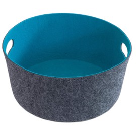 Betzold - Storage basket felt basket turquoise, diameter 38 cm, height 18 cm