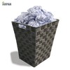 ARPAN Waste Paper Bin Grey Nylon Plastic Strong Square Storage