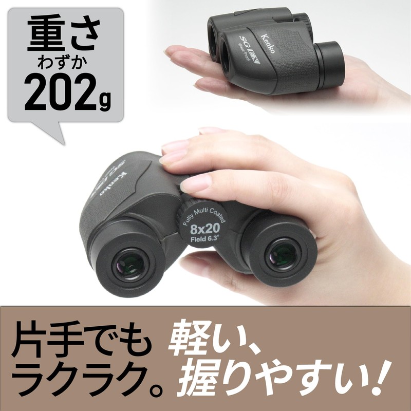 Kenko 014592 SG EX Compact Binoculars, 8 x 20, 8x