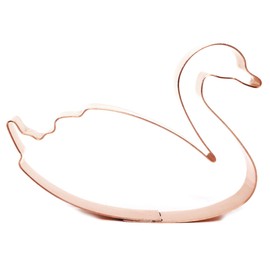 The Fussy Pup Swan Cookie Cutter 4 in, Copper Swimming Bird, Handmade in the USA