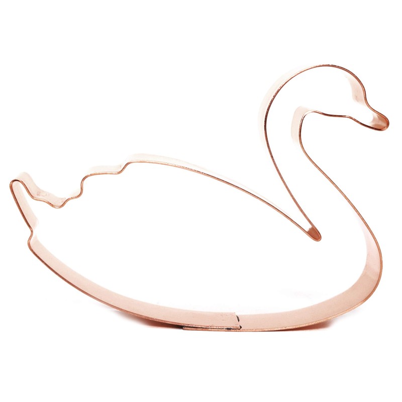 The Fussy Pup Swan Cookie Cutter 4 in, Copper Swimming