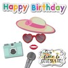 Birthday Photo Booth Props Party Kit 41 Pieces with Wooden