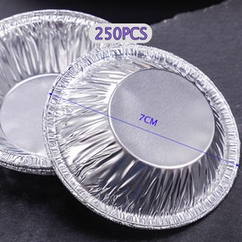 lacitycover 250PCS Egg Tart Mold, Disposable Cups Baking Bake Cupcake Tin Mold Round Egg Tart Tins